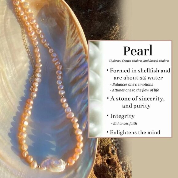 Natural Biwa Pearl ✦ Clear Quartz Pendant ✦ Vintage S925 Silver Handmade NWT - Picture 6 of 13